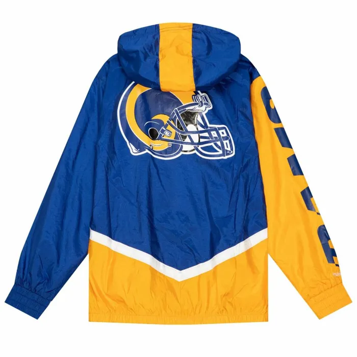 Men039s Jackets and Outerwear Mitchell and Ness Undeniable Full Zip Windbreaker Los Angeles Rams Men039s Jackets and Outerwear Mitchell and Ness Undeniable Full Zip Windbreaker Los Angeles Rams