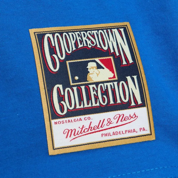 Men039s MLB Mitchell and Ness Arched Vintage Logo Tee Texas Rangers
