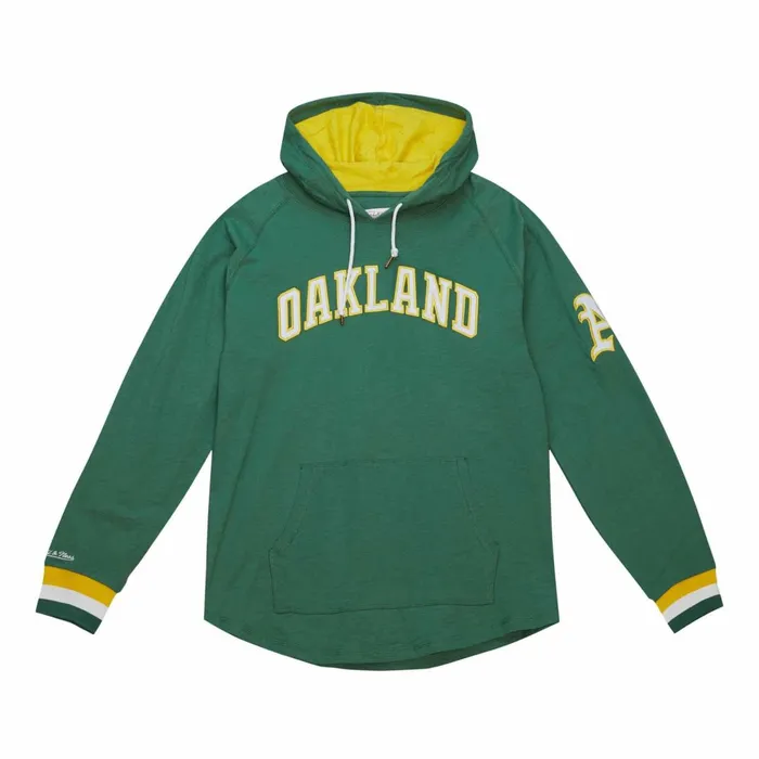 Men039s MLB Mitchell and Ness Legendary Slub Long Sleeve Hoodie Oakland Athletics Men039s MLB Mitchell and Ness Legendary Slub Long Sleeve Hoodie Oakland Athletics