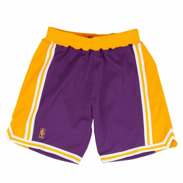 Men039s NBA Authentic Mitchell and Ness Authentic Shorts Los Angeles Lakers Road 199697 Men039s NBA Authentic Mitchell and Ness Authentic Shorts Los Angeles Lakers Road 199697
