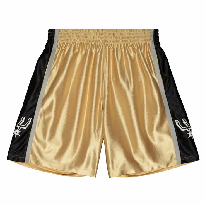 Men039s NBA Swingman Mitchell and Ness 75th Anniversary Gold Swingman San Antonio Spurs 199899 Shorts Men039s NBA Swingman Mitchell and Ness 75th Anniversary Gold Swingman San Antonio Spurs 199899 Shorts