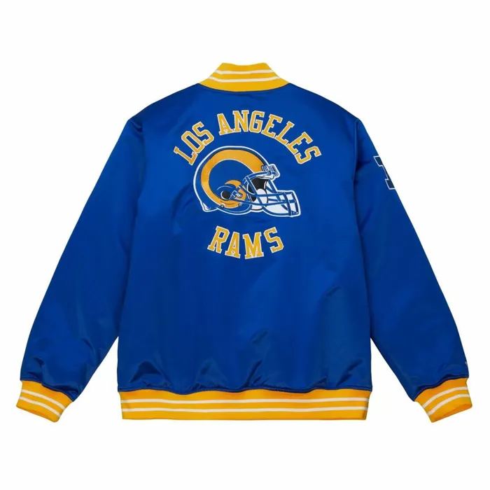 Men039s NFL Mitchell and Ness Heavyweight Satin Jacket Los Angeles Rams Men039s NFL Mitchell and Ness Heavyweight Satin Jacket Los Angeles Rams