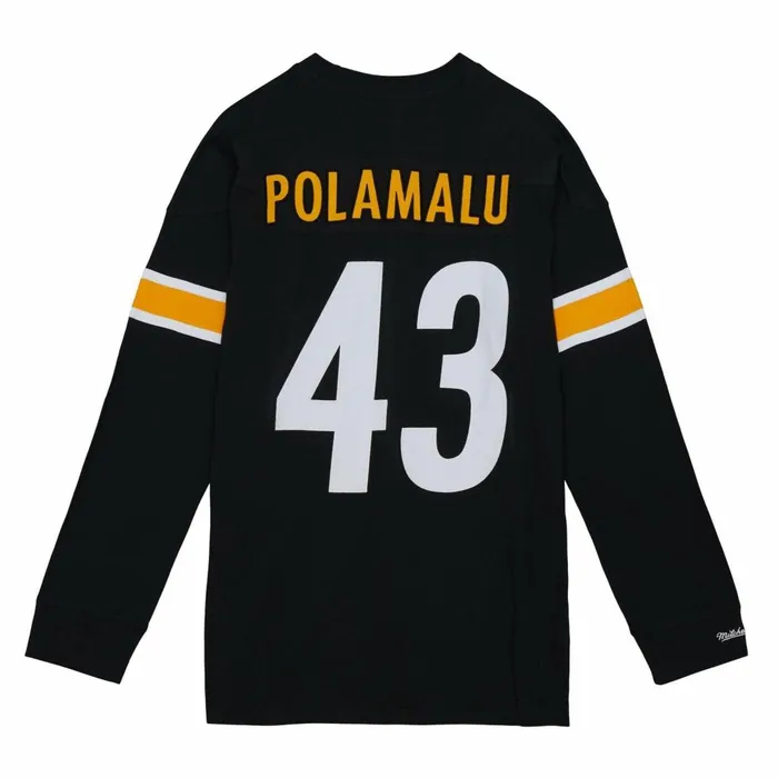 Men039s NFL Mitchell and Ness NandN Longsleeve Tee Pittsburgh Steelers 2005 Troy Polamalu Men039s NFL Mitchell and Ness NandN Longsleeve Tee Pittsburgh Steelers 2005 Troy Polamalu
