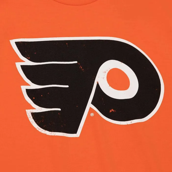 Men039s NHL Mitchell and Ness Distressed Logo Tee Philadelphia Flyers Men039s NHL Mitchell and Ness Distressed Logo Tee Philadelphia Flyers