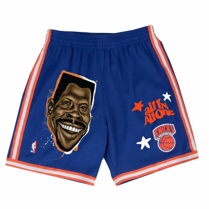 Men039s Shorts Mitchell and Ness All In All One Shorts New York Knicks Patrick Ewing Men039s Shorts Mitchell and Ness All In All One Shorts New York Knicks Patrick Ewing