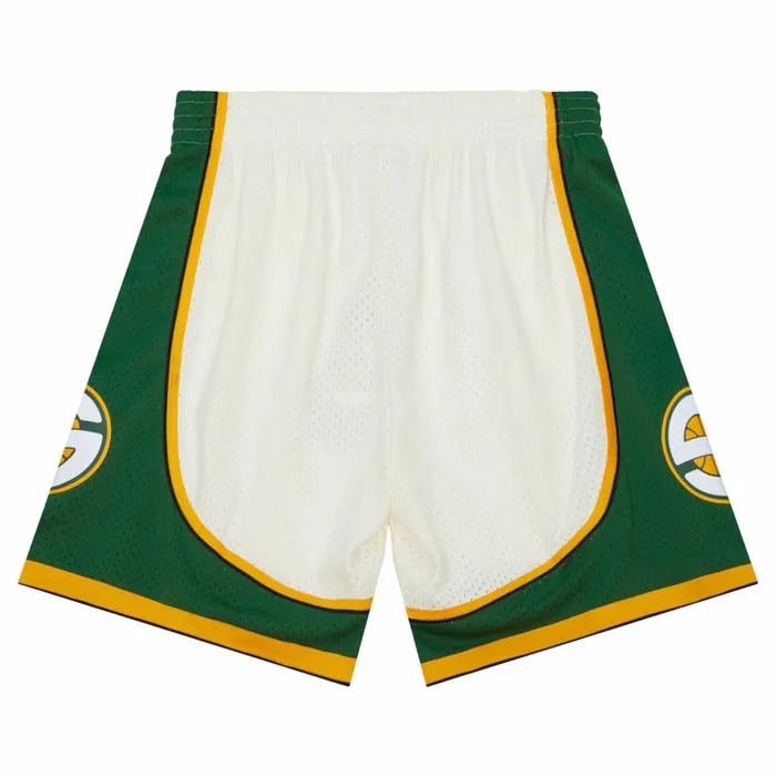 Men039s Shorts Mitchell and Ness Cream Swingman Shorts Seattle Supersonics 2007 Men039s Shorts Mitchell and Ness Cream Swingman Shorts Seattle Supersonics 2007