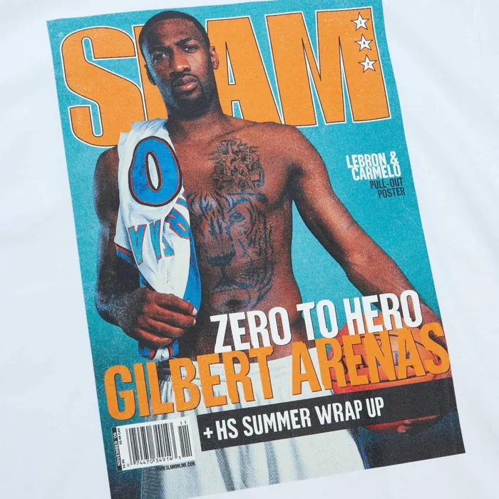 Men039s TShirts and Tops Mitchell and Ness Slam Cover Washington Wizards Gilbert Arenas Men039s TShirts and Tops Mitchell and Ness Slam Cover Washington Wizards Gilbert Arenas