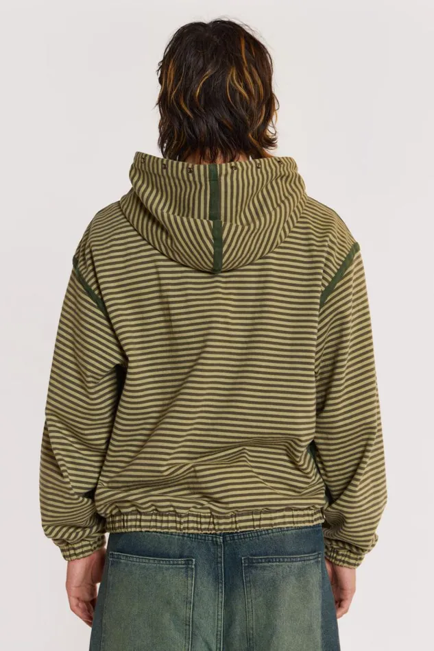 Men Astro Green Stripe Hoodie Jaded London Hoodies and Sweatshirts