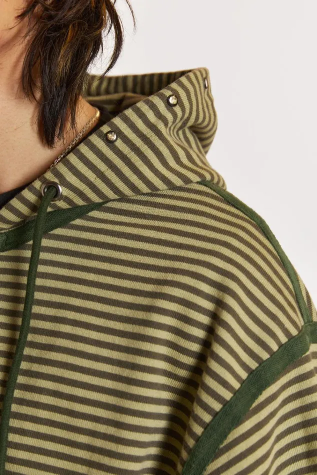 Men Astro Green Stripe Hoodie Jaded London Hoodies and Sweatshirts