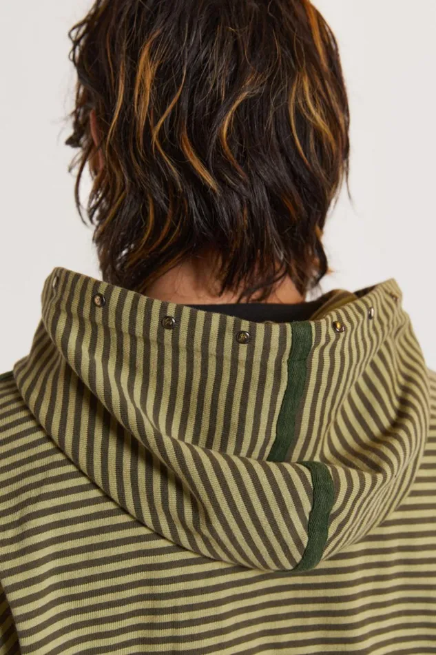 Men Astro Green Stripe Hoodie Jaded London Hoodies and Sweatshirts