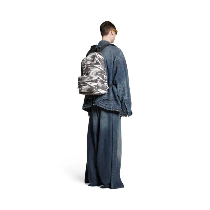 Men Backpacks Balenciaga Explorer Backpack Camo Print In Grey
