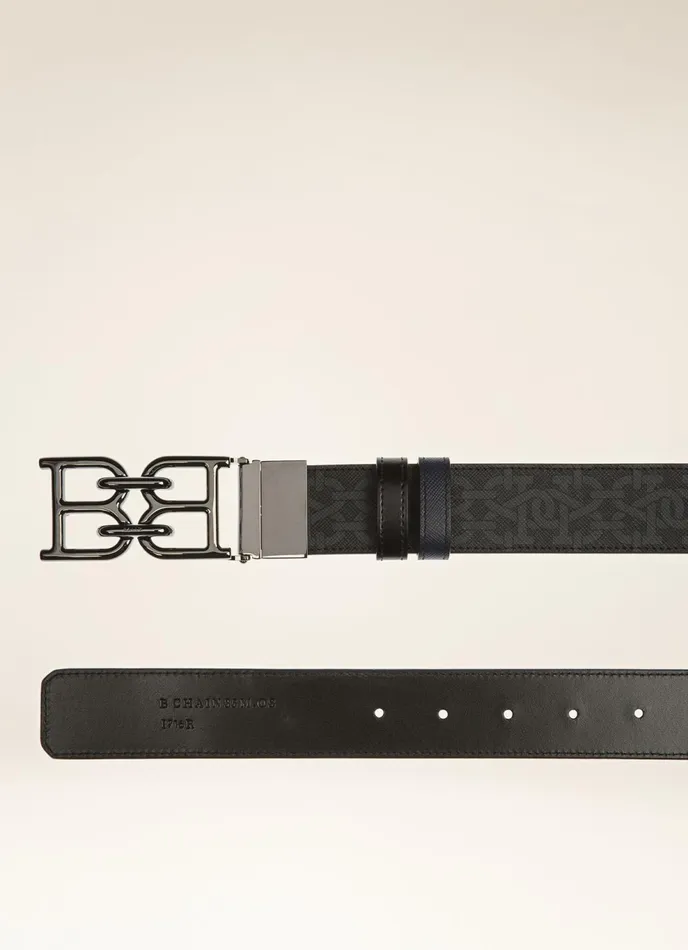 Men Bally Belts BChain 8211 TPU 35mm Belt In Grey and Navy