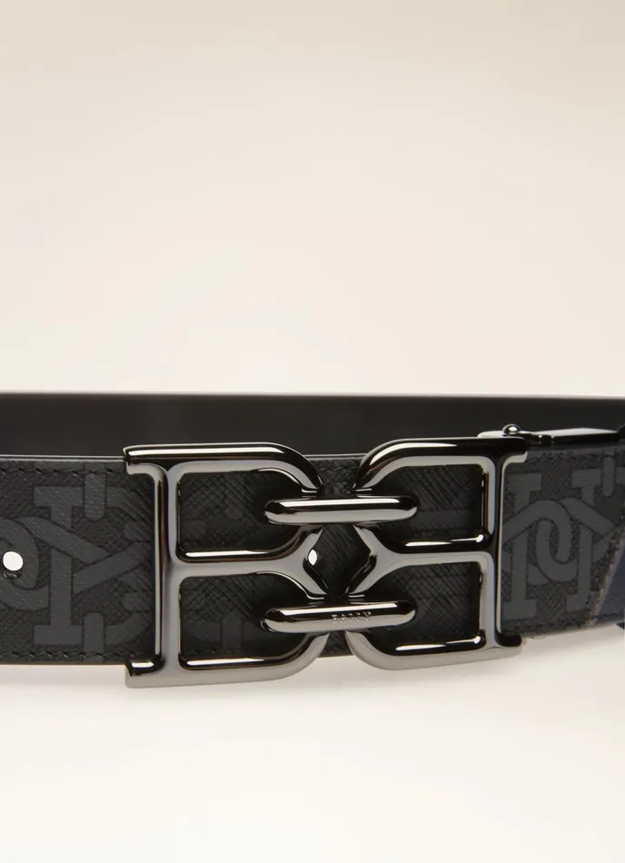 Men Bally Belts BChain 8211 TPU 35mm Belt In Grey and Navy