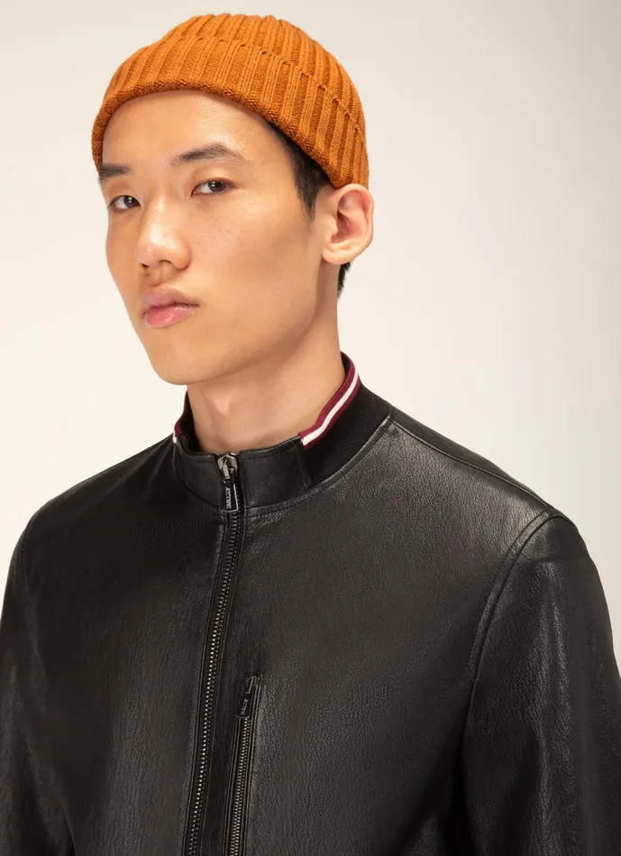 Men Bally Leather Bally Stripe Blouson 8211 Leather Outerwear In Black