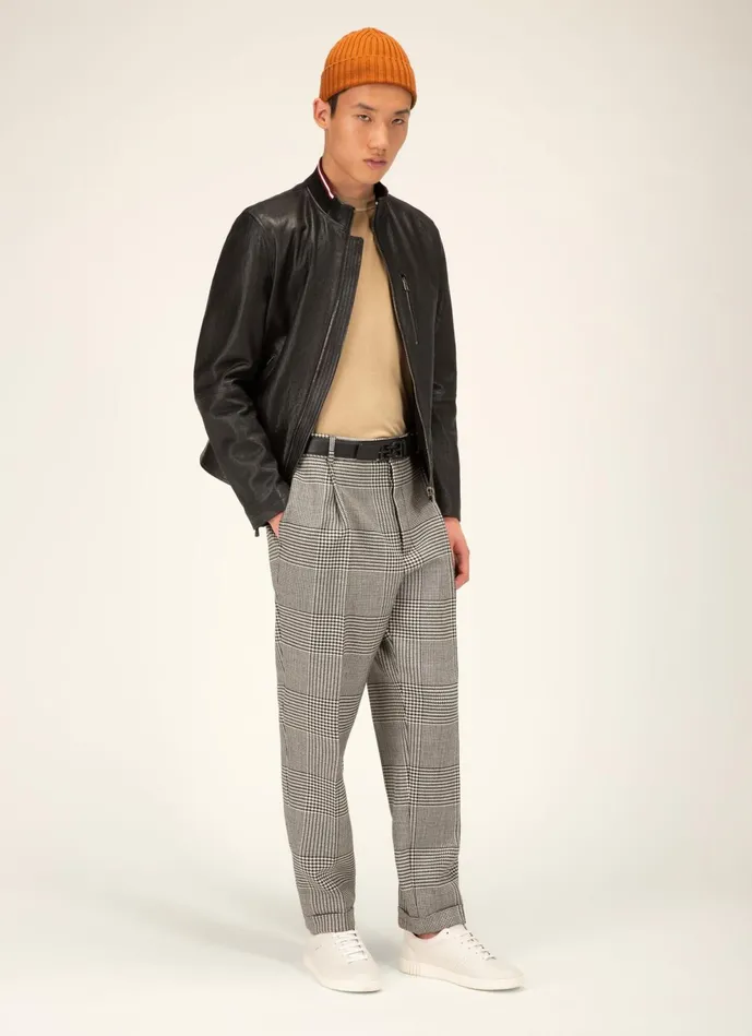 Men Bally Leather Bally Stripe Blouson 8211 Leather Outerwear In Black