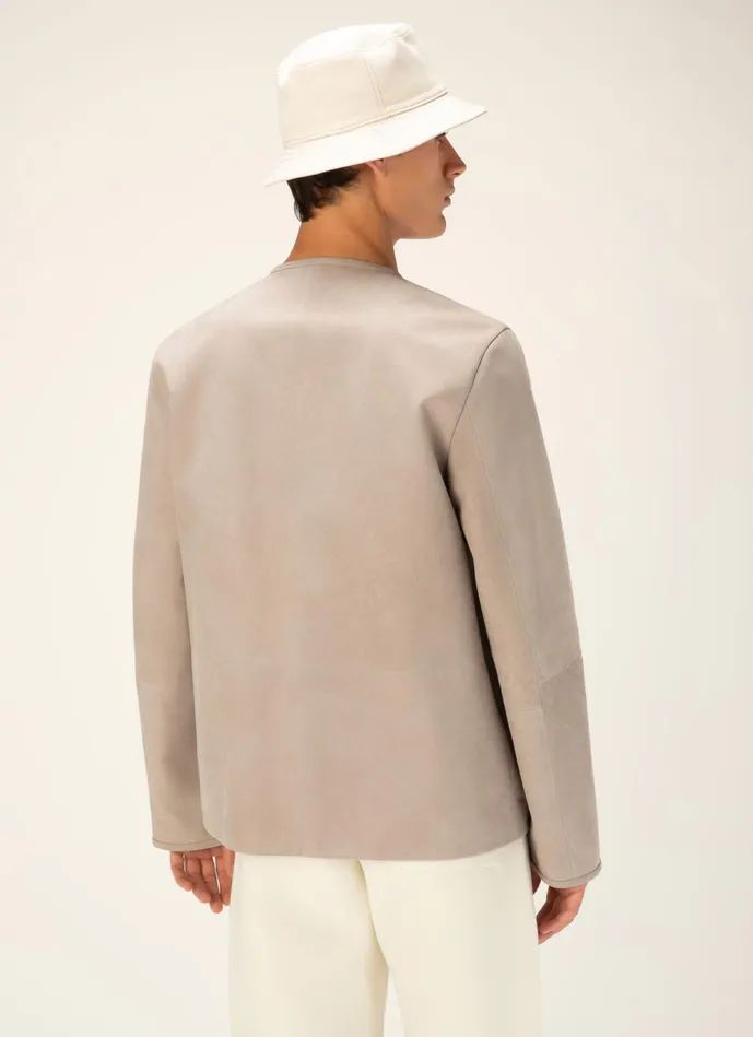 Men Bally Leather Suede Jacket 8211 Suede Outerwear In Taupe