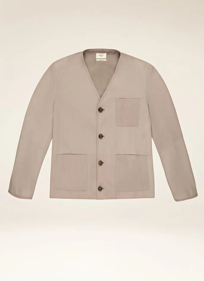 Men Bally Leather Suede Jacket 8211 Suede Outerwear In Taupe