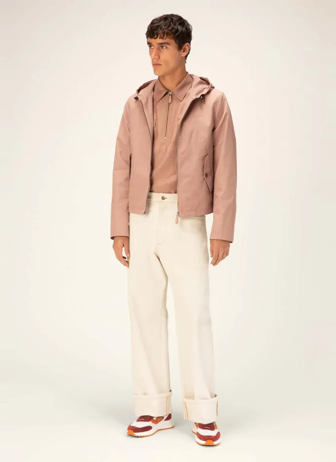 Men Bally Outerwear Hooded Jacket 8211 Techno Cotton Outerwear In Pink