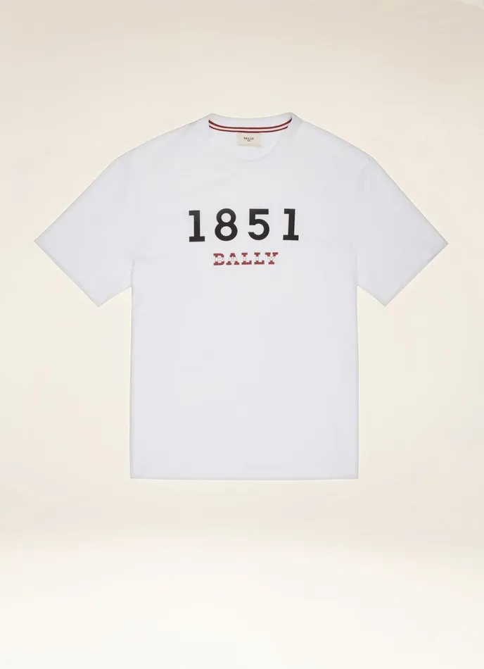 Men Bally Shirts And TShirts 1851 TShirt 8211 Cotton Top In White