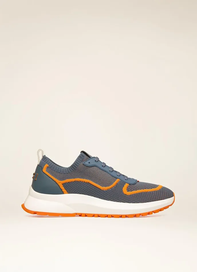 Men Bally Sneakers Davyn 8211 Mesh Sneakers In Blue and Orange