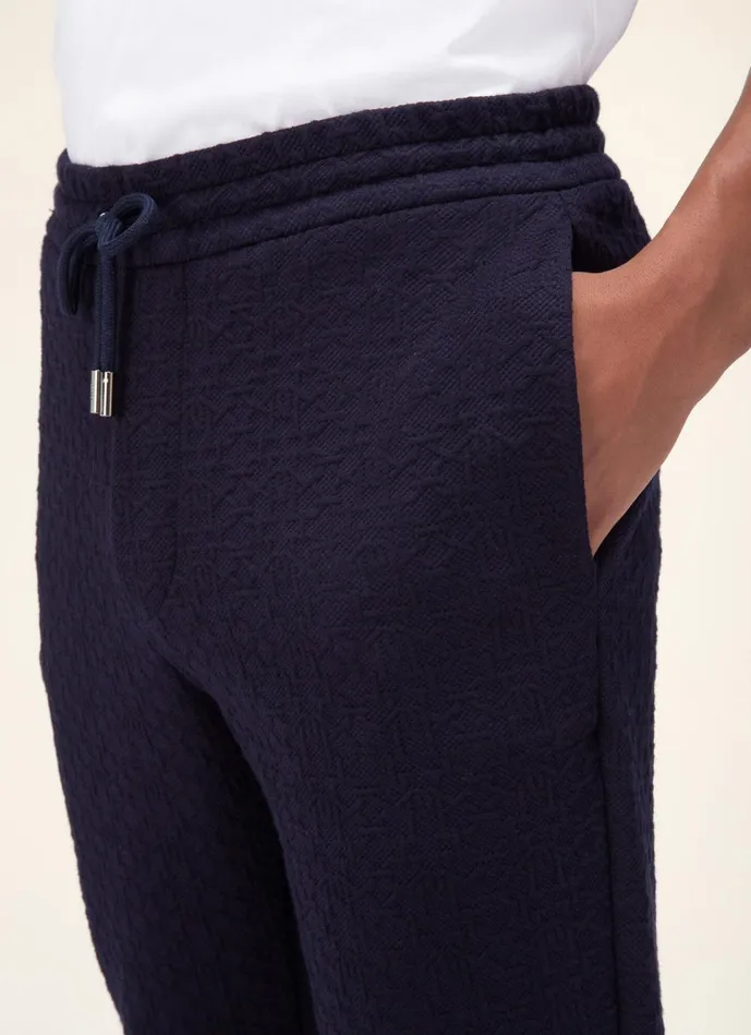 Men Bally Tracksuits Monogram Sweatpants 8211 Mixed Jersey Bottoms In Black
