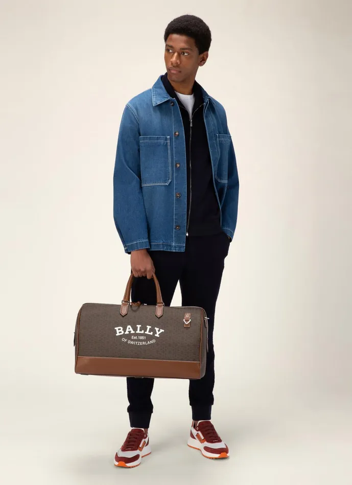 Men Bally Tracksuits Monogram Sweatpants 8211 Mixed Jersey Bottoms In Black
