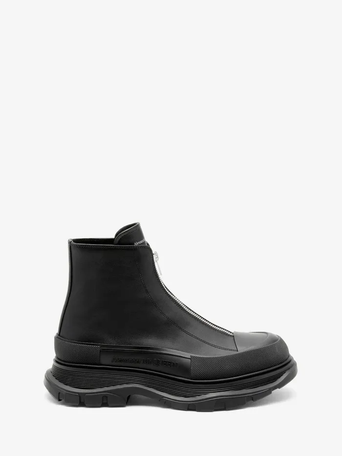Men Boots Alexander McQueen Tread Slick Zip Boot Black