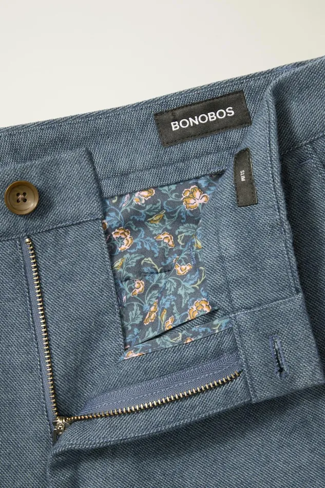 Men Brushed Twill Chino Navy Blue Bonobos Chinos