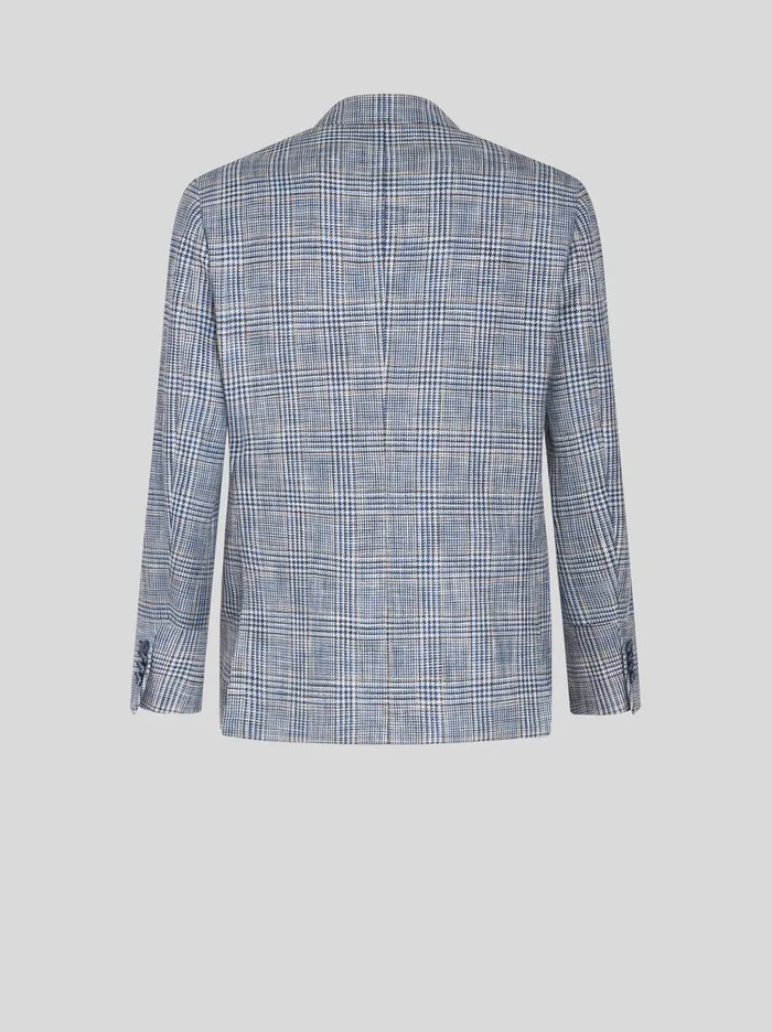 Men Check Linen And CottonBlend Blazer Etro Jackets