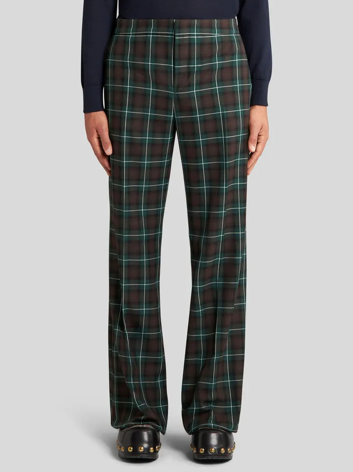 Men Check Pattern Trousers Etro Trousers