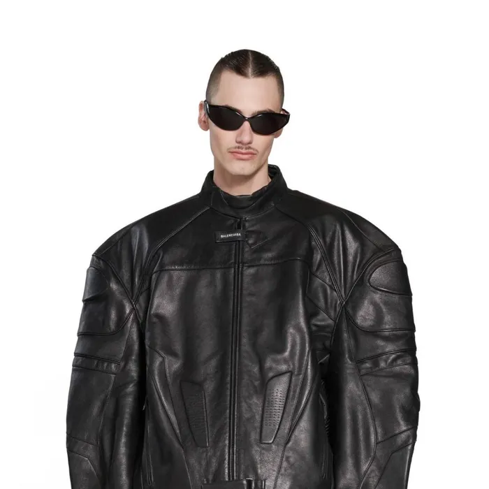 Men Coats and Jackets Balenciaga Oversized Biker Jacket In Black