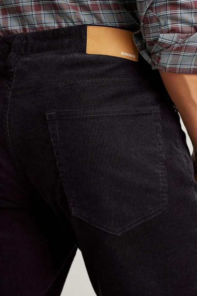 Men Corduroy 5Pocket Pants Black Bonobos 5Pocket Pants