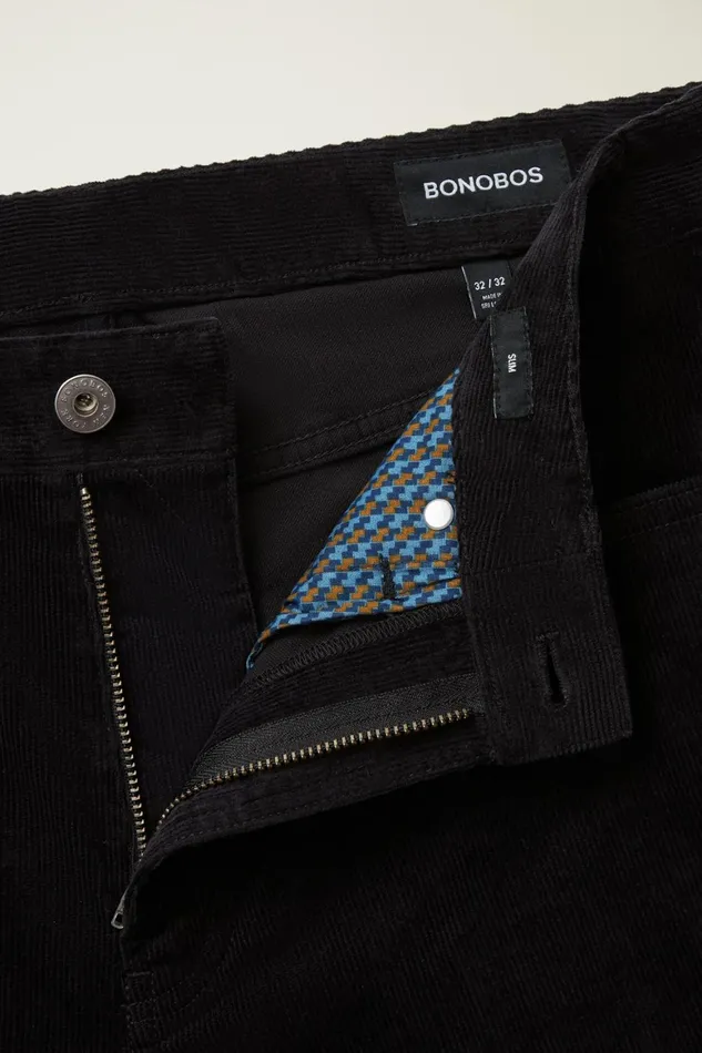 Men Corduroy 5Pocket Pants Black Bonobos 5Pocket Pants