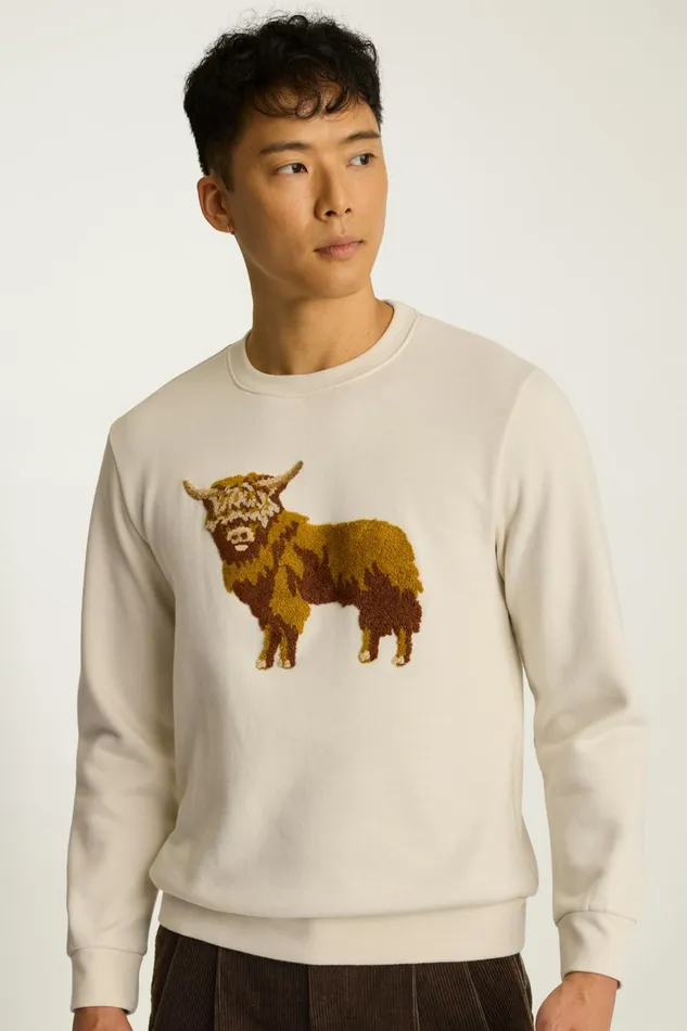 Men Critter Supersoft Fleece Crew Emo Cow Bonobos Sweatshirts and Hoodies