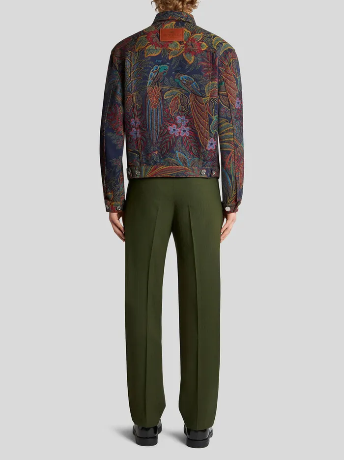 Men Denim Jacquard Jacket Etro Coats And Outerwear