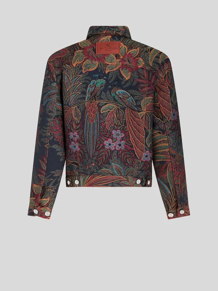 Men Denim Jacquard Jacket Etro Coats And Outerwear