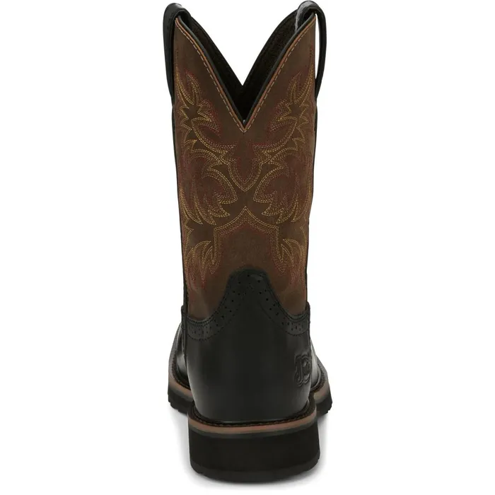 MEN Driller 11034 Comp Toe Licorice Justin Boots Work