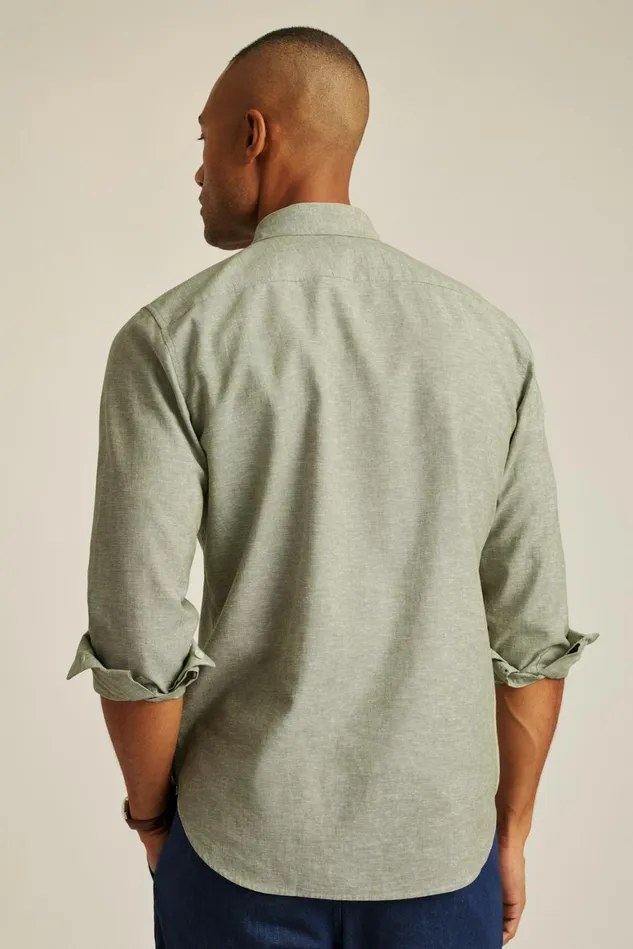 Men Easy Linen Shirt Olive Green Bonobos Casual Shirts