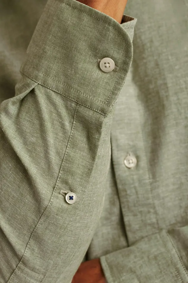 Men Easy Linen Shirt Olive Green Bonobos Casual Shirts