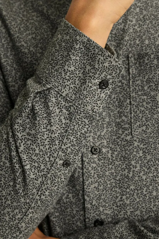 Men Everyday Lightweight Flannel Shirt Heather Grey Vines Bonobos Overshirts