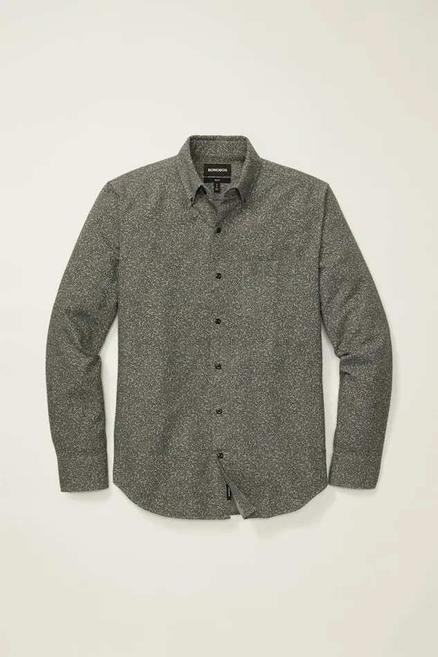 Men Everyday Lightweight Flannel Shirt Heather Grey Vines Bonobos Overshirts