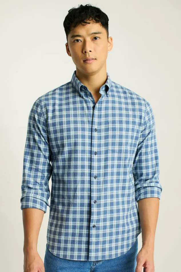 Men Everyday Lightweight Flannel Shirt Nomad Plaid Bonobos Casual Shirts