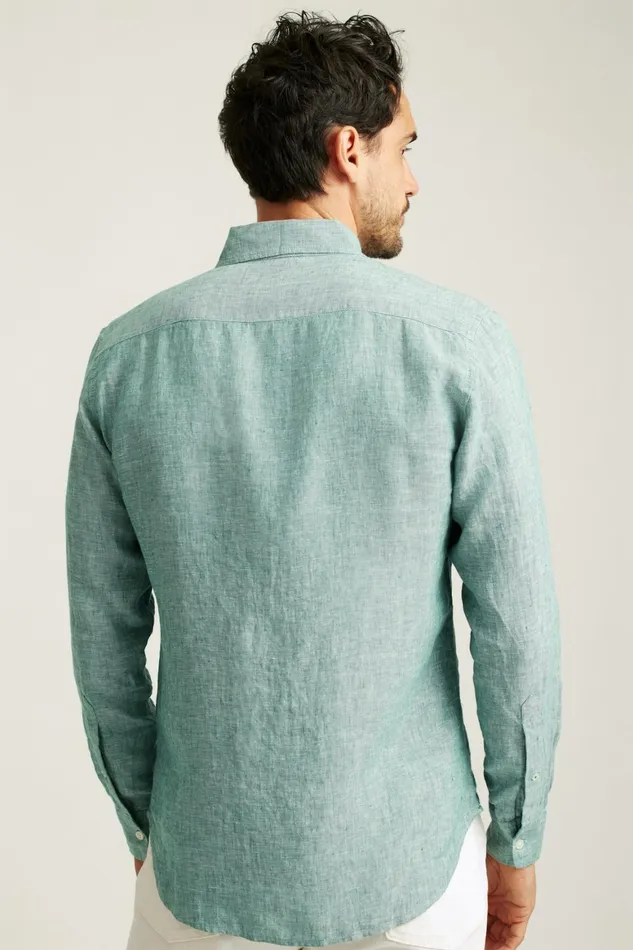 Men Everyday Linen Shirt Kale Green Bonobos Casual Shirts