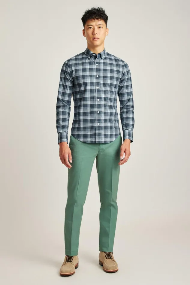 Men Everyday Shirt Breezy Blue Plaid Bonobos Casual Shirts
