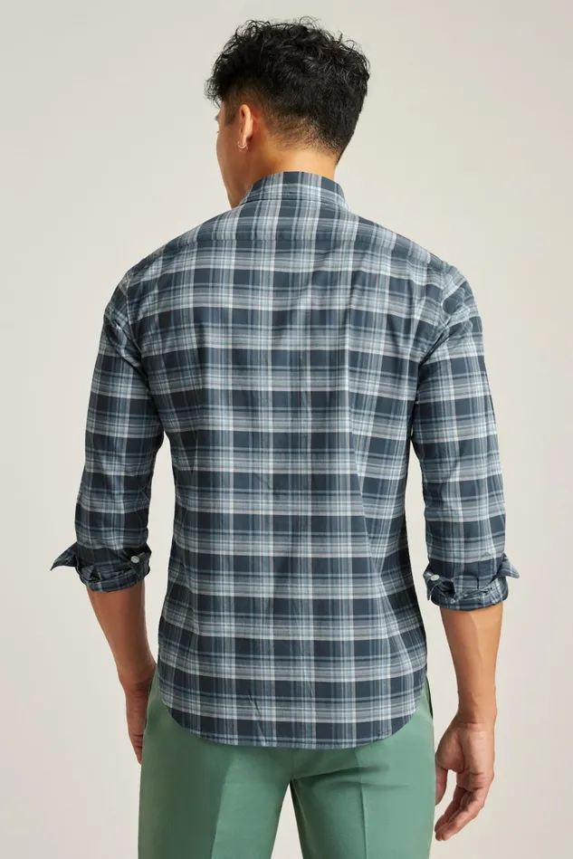 Men Everyday Shirt Breezy Blue Plaid Bonobos Casual Shirts