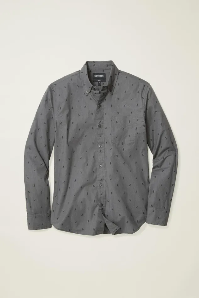 Men Everyday Shirt Grey Checkmate Bonobos Casual Shirts