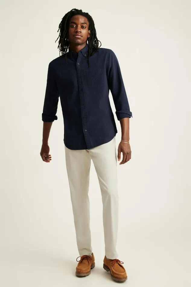 Men Everyday Shirt Navy Seersucker Bonobos Casual Shirts