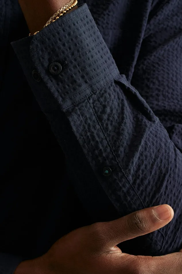 Men Everyday Shirt Navy Seersucker Bonobos Casual Shirts