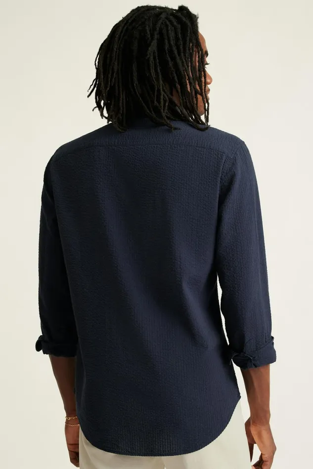 Men Everyday Shirt Navy Seersucker Bonobos Casual Shirts