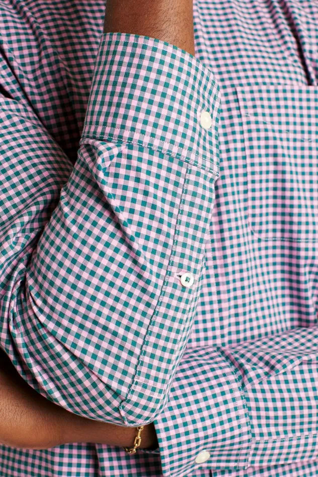 Men Everyday Shirt Rose Teal Gingham Bonobos Casual Shirts